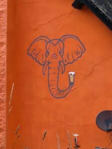 Elephant - Bishop's Castle street art (Shropshire)